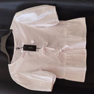 Rag & Bone front Tie Peplum Top. White. Size L